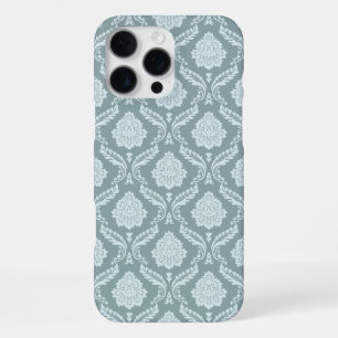 Rococo Damast Rpt Patroon Eendenei Blauw+Turquoise iPhone 16 Pro Max Hoesje