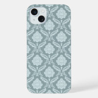 Rococo Damast Rpt Patroon Eendenei Blauw+Turquoise