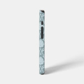 Rococo Damast Rpt Patroon Eendenei Blauw+Turquoise iPhone Hoesje (Linkerkant)