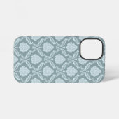 Rococo Damast Rpt Patroon Eendenei Blauw+Turquoise iPhone Hoesje (Achterkant horizontaal)