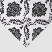 Rococo Damast Rpt Patroon Zwart op Wit Tissuepapier (Detail)