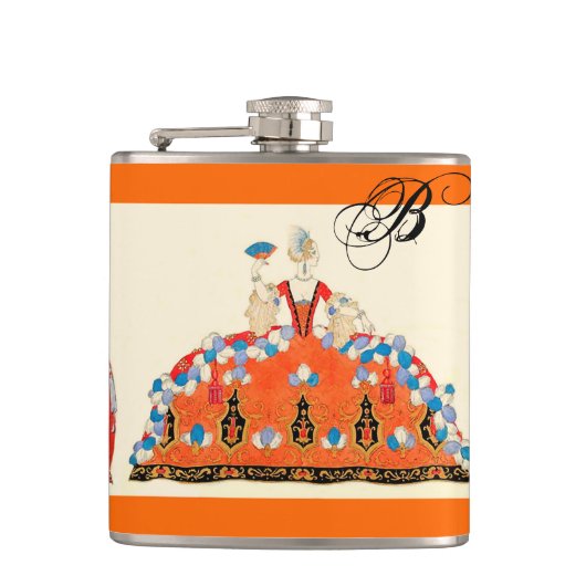ROCOCO DAME ART DECO MODE KOSTUUM MONOGRAMME HEUPFLES (Voorkant)