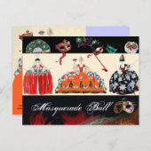 ROCOCO DAMES MARDI GRAS MASQUERADE BALMASKERS BRIEFKAART (Voorkant / Achterkant)