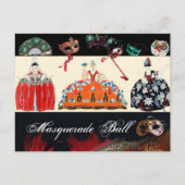 ROCOCO DAMES MARDI GRAS MASQUERADE BALMASKERS BRIEFKAART (Voorkant)