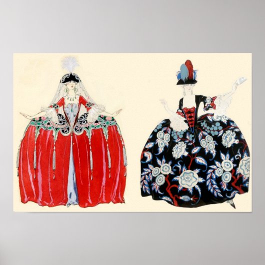ROCOCO DAMES SCHOONHEID, MODE KOSTUUMONTWERPER POSTER (Voorkant)