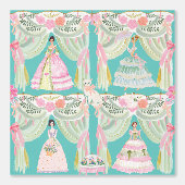 Rococo Draperie Dames Pastel Marie Antoinette Behang (Voorkant)