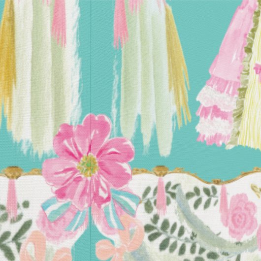 Rococo Drapery Ladies Pastel Marie Antoinette Behang (Zoom)