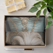 Rococo Duchess in Teal and Gold Decoupage Paper Tissuepapier (Geschenk)