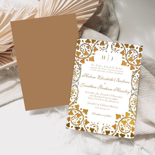 Rococo Elegant Classic Formal Wedding Kaart