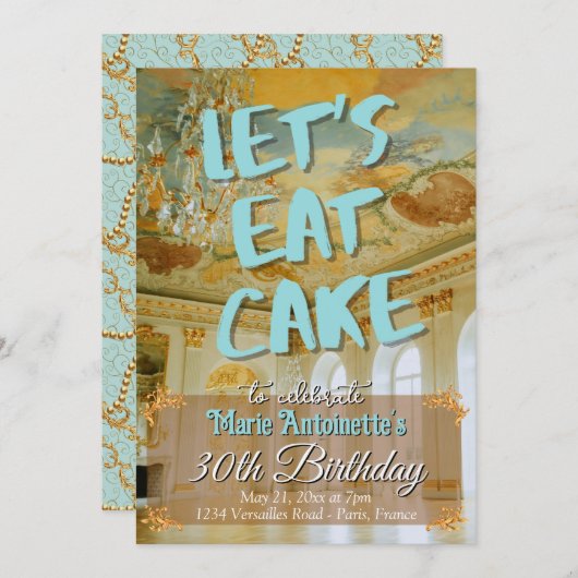 Rococo Esthetische Verjaardagsfeest Marie Antoinet Kaart (Voorkant / Achterkant)