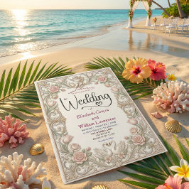 Rococo Fairytale Cherub Swan Garden Romance Kaart