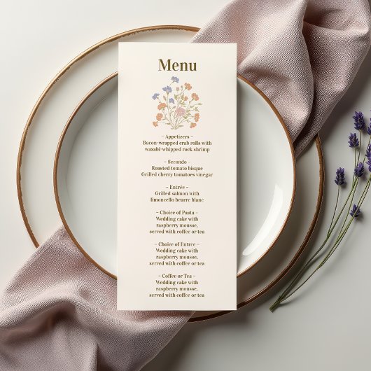 Rococo Floral Antiek Lijst bruiloft Menu