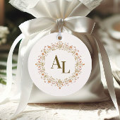 Rococo Floral Antiek Lijst bruiloft Ronde Sticker