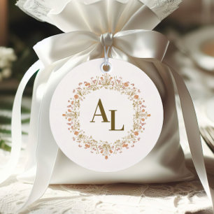 Rococo Floral Antiek Lijst bruiloft Ronde Sticker