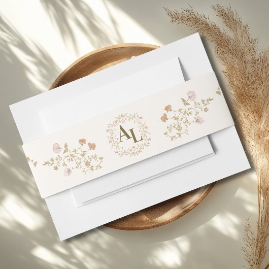 Rococo Floral Antiek Lijst bruiloft Uitnodigingen Wikkel