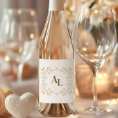 Rococo Floral Antiek Lijst bruiloft Wijn Etiket