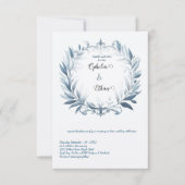 Rococo Floral Border bruiloft uitnodiging (Voorkant)