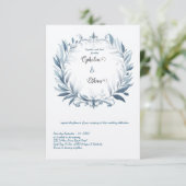 Rococo Floral Border bruiloft uitnodiging (Staand voorkant)