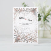  Rococo Floral bruiloft uitnodiging (Staand voorkant)