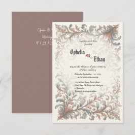 Rococo Floral bruiloft uitnodiging
