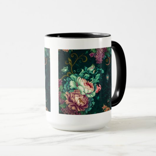Rococo Floral Decoration Combo Mok, 15 oz Mok (Voorkant rechts)