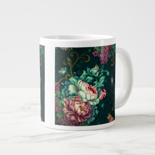 Rococo Floral Decoration Jumbo Mok (Voorkant rechts)