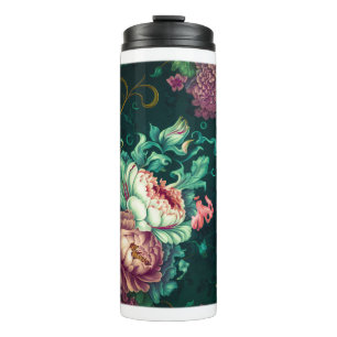 Rococo Floral Decoration Thermal Tumbler Thermosbeker