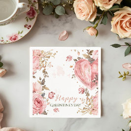 Rococo Floral Heart Galentine Brunch Garden Tea Servet