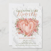 Rococo Floral Heart Galentine’s Brunch Garden Kaart (Voorkant)