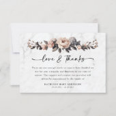 Rococo Floral Script begrafenis Bedankkaart (Voorkant)