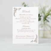 Rococo Florentine monochrome monogram Informatiekaartje (Staand voorkant)