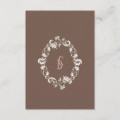 Rococo Florentine monochrome monogram Informatiekaartje (Achterkant)