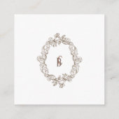 Rococo Florentine monochrome monogram Informatiekaartje (Achterkant)