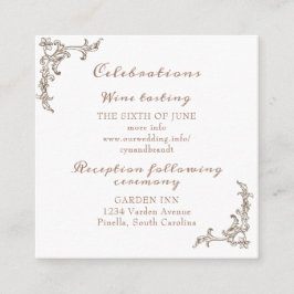 Rococo Florentine monochrome monogram Informatiekaartje