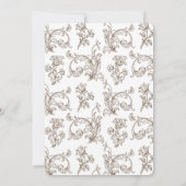 Rococo Florentine monochrome monogram Kaart (Achterkant)