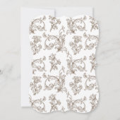Rococo Florentine monochrome monogram Kaart (Achterkant)