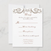 Rococo Florentine monochrome monogram RSVP Kaartje (Voorkant)