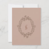 Rococo Florentine monochrome monogram RSVP Kaartje (Achterkant)