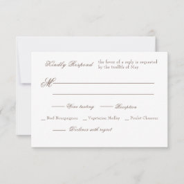 Rococo Florentine monochrome monogram RSVP Kaartje