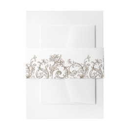 Rococo Florentine Monochrome Uitnodigingen Wikkel