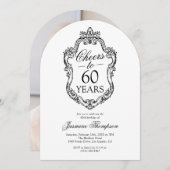 Rococo  Foto 60ste Verjaardagsfeest Kaart (Voorkant / Achterkant)