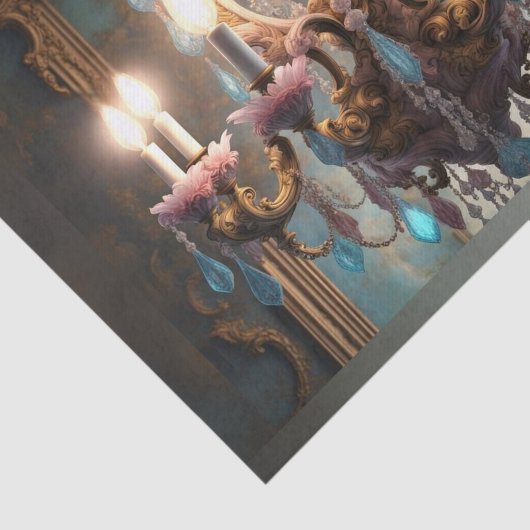 Rococo Franse kroonluchter 2 Decoupage Papier (Detail)