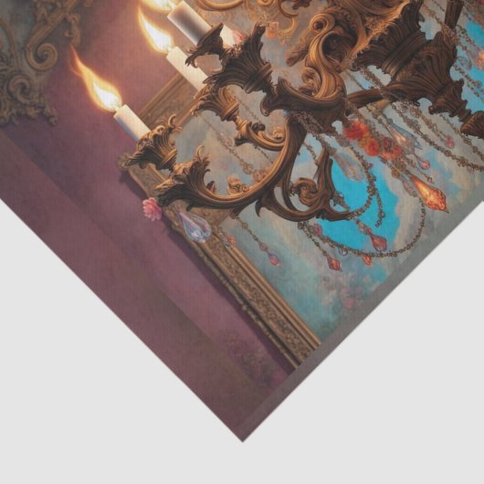 Rococo Franse kroonluchter 3 Decoupage Papier (Detail)