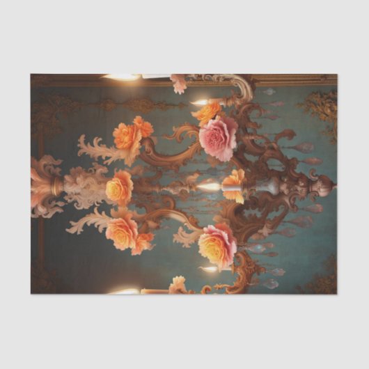 Rococo Franse kroonluchter 4 Decoupage Papier (Voorkant)