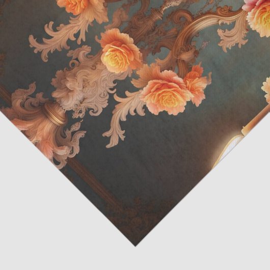 Rococo Franse kroonluchter 4 Decoupage Papier (Detail)