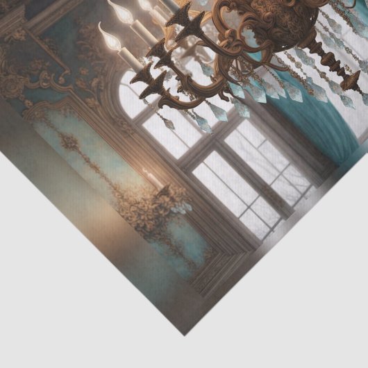 Rococo Franse kroonluchter Decoupage Papier 1 (Detail)