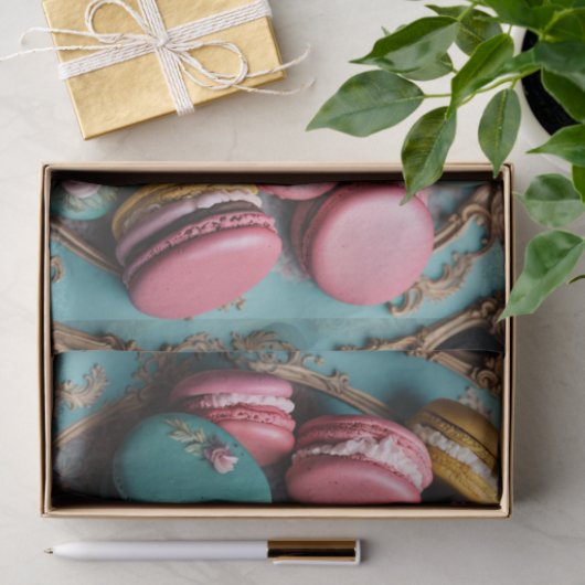 Rococo Franse Macarons Decoupage Papier 3 (Geschenk)