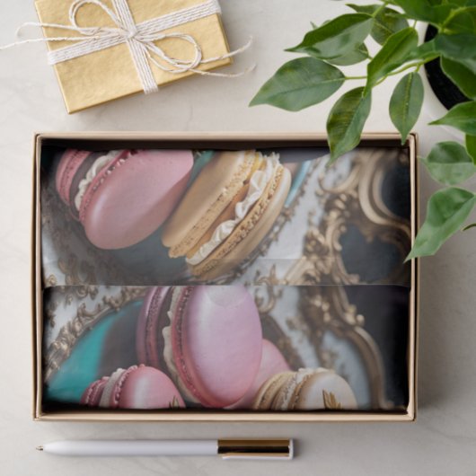 Rococo Franse Macarons Decoupage Papier 4 (Geschenk)
