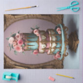 Rococo Franse Parijse Tiered Cake Decoupage Tissuepapier (Craft)