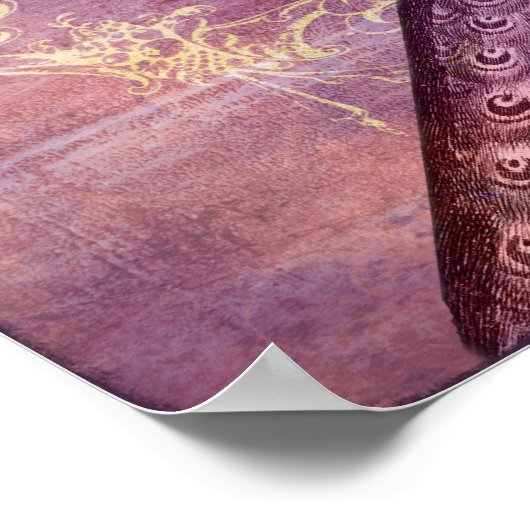 Rococo French Paars Peacock Print (Hoek)